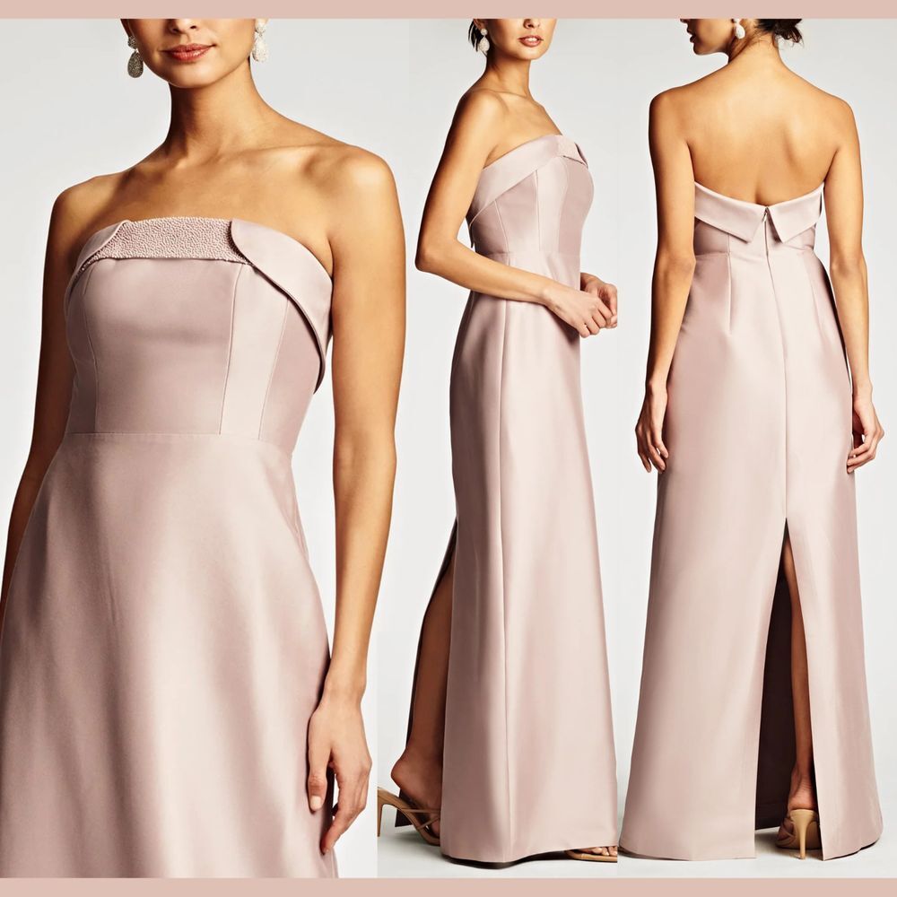 NWT $995 SACHIN & BABI [ 8 ] Strapless Mikado Tatia Gown‎ in Blush Pink Q1127